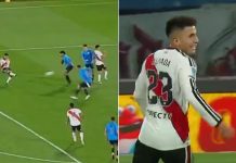 Enganche hacia adentro y remate inatajable: el golazo de Thiago Almada que cerró el triunfo de River Plate frente a Belgrano