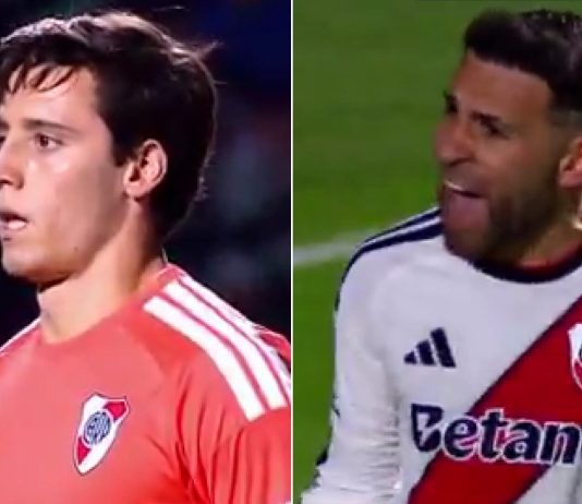 “Salí una vez”: el grito de Otamendi a Santiago Beltrán durante el empate de River Plate frente a Sarmiento