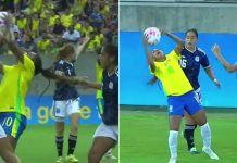 Video: el tirón de pelo que dejó a la selección argentina femenina con una jugadora menos en el empate ante Brasil